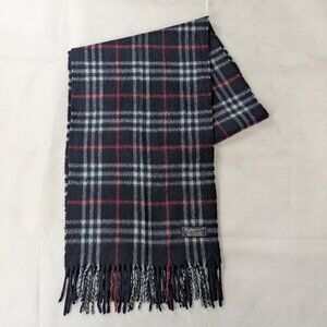 Luxury Burberry Blue Check Cashmere Scarf Unisex | Rare